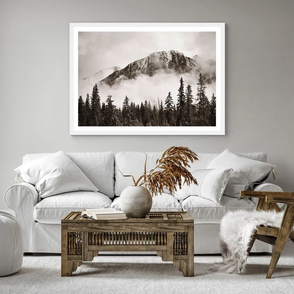 Plagát v bielom ráme - Žulový panovník - 100x70 cm