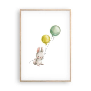 Plagát v ráme zo svetlého duba - Poletím aj ja! - 70x100 cm