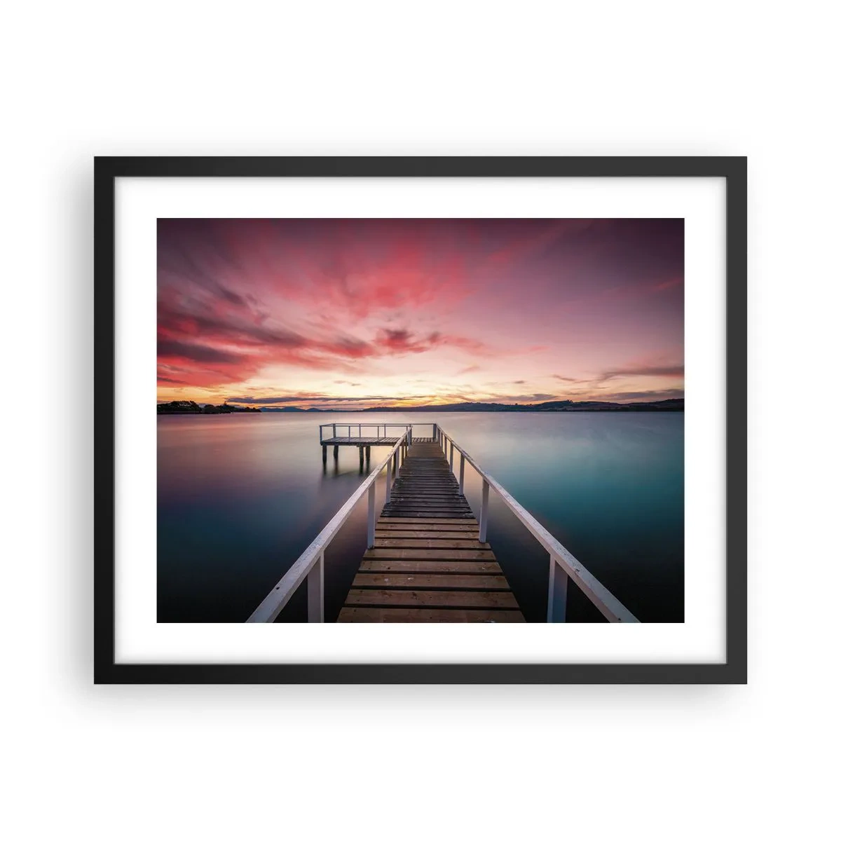 Plagát v čiernom ráme - Jemný plameň večera - 50x40 cm