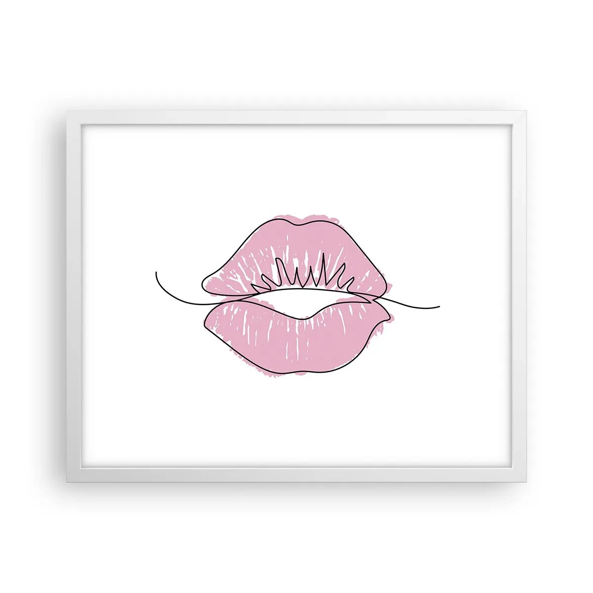 Plagát v bielom ráme - Si pripravený na bozk? - 50x40 cm