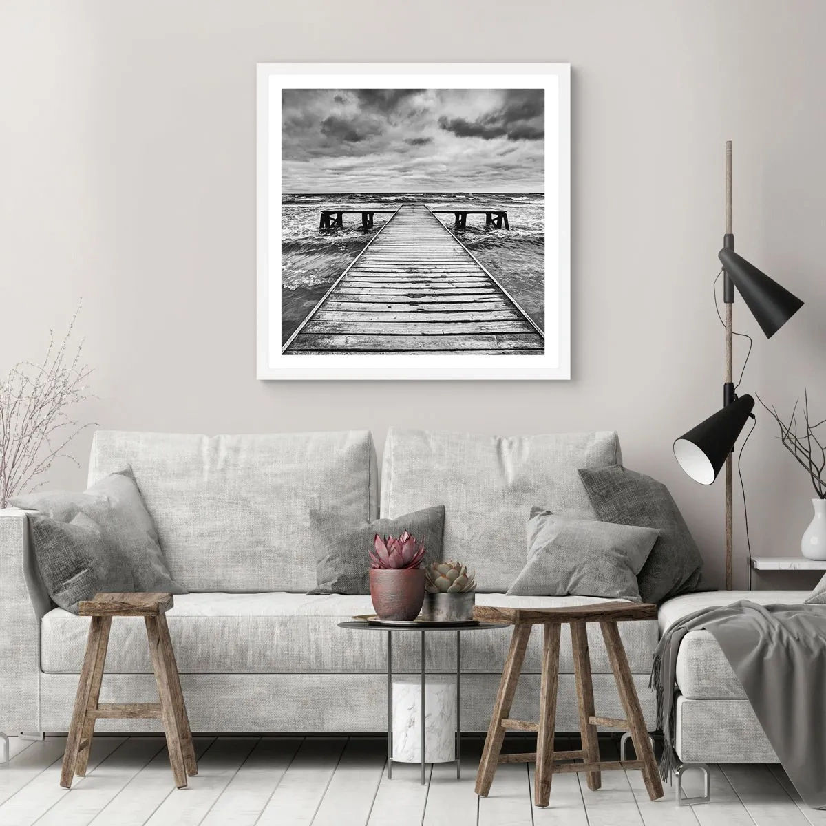 Plagát v bielom ráme - Čakám na vietor, čo rozfúka… - 60x60 cm