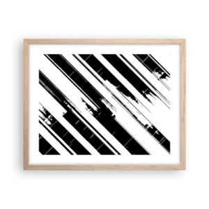 Plagát v ráme zo svetlého duba - Intenzívna a dynamická kompozícia - 50x40 cm