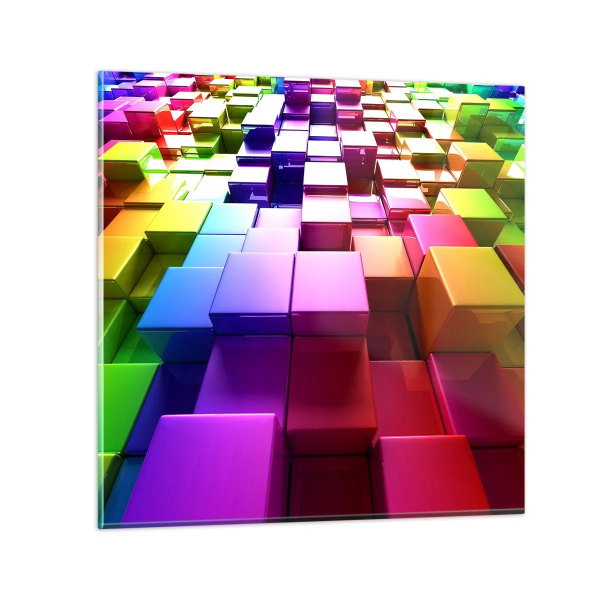 Obraz na skle - Op-artové spoločne v tíme - 50x50 cm