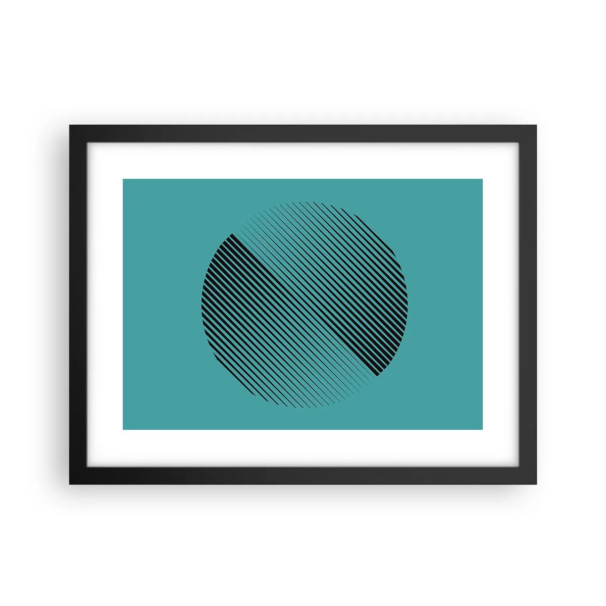 Plagát v čiernom ráme - Kruh – geometrická variácia - 40x30 cm