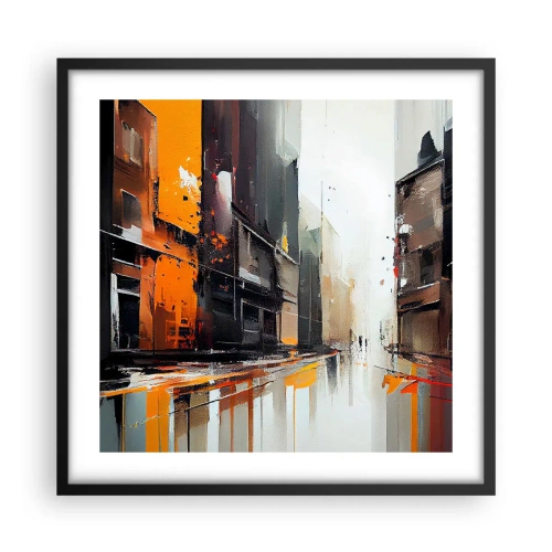 Plagát v čiernom ráme - Daždivý deň - 50x50 cm