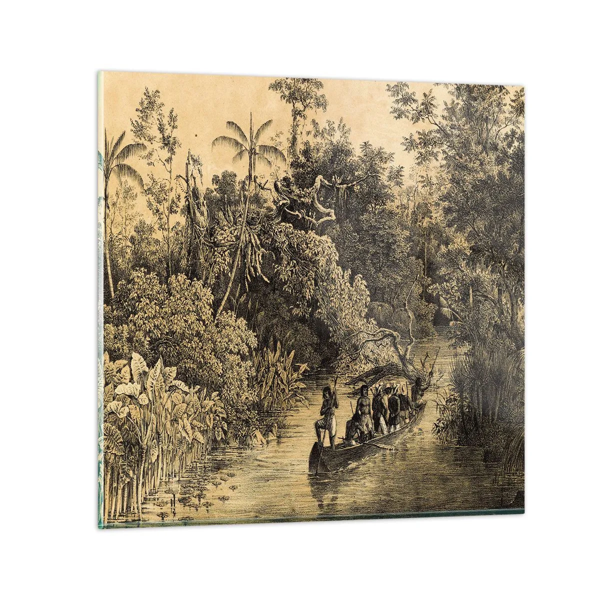 Obraz na skle - Výlet k zdroju - 50x50 cm