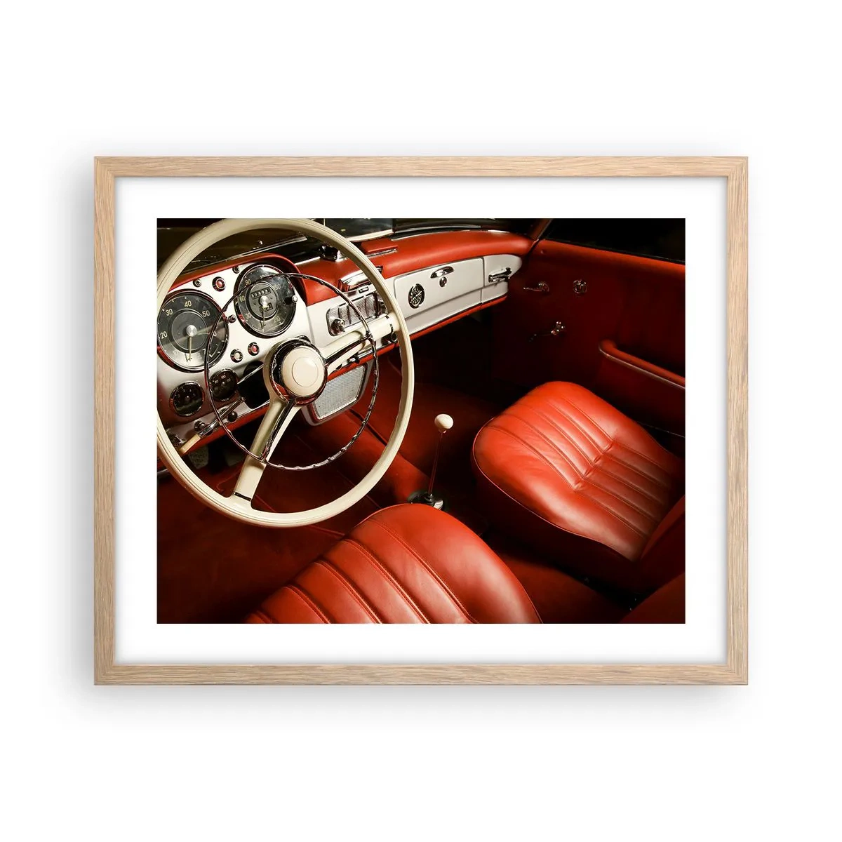 Plagát v ráme zo svetlého duba - Luxus v štýle vintage - 50x40 cm