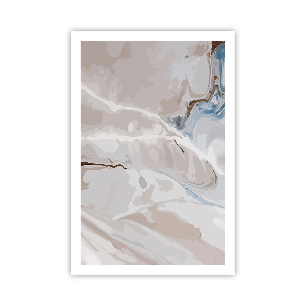 Plagát - Modré meandre pod bielou - 61x91 cm