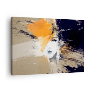 Obraz na plátne - Abstraktný portrét ženy s intenzívnymi farbami - 70x50cm - A je svetlo - Moderná nástenná dekorácia do obývacej izby a spálne ARTTOR