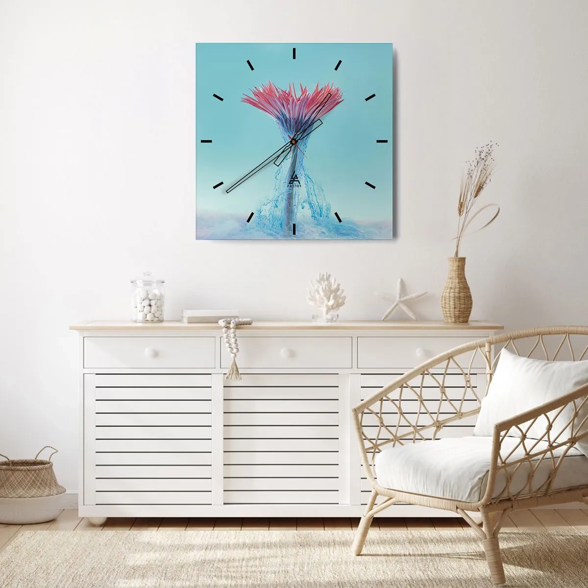 Nástenné hodiny - V osviežujúcom objatí - 40x40 cm