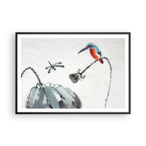 Plagát v čiernom ráme - Život lúky - 100x70 cm