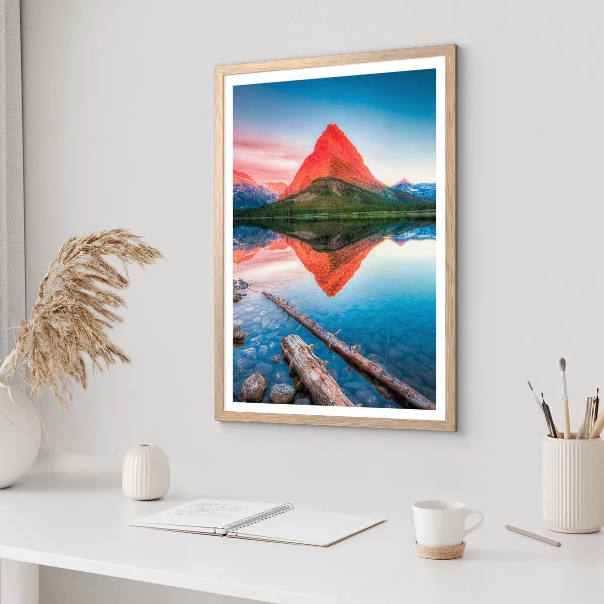 Plagát v ráme zo svetlého duba - Teplo a chlad - 70x100 cm