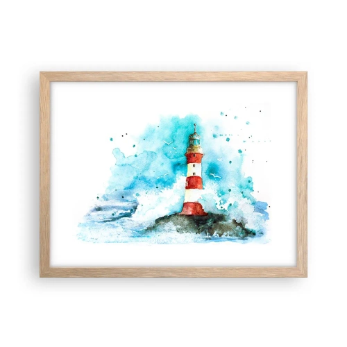 Plagát v ráme zo svetlého duba - Jednota živlov - 40x30 cm