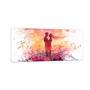 Obraz na skle - Jedno srdce! Potrebujem tak málo… - 100x40 cm
