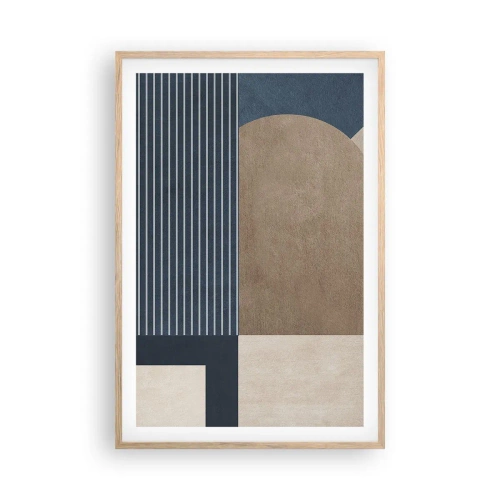 Plagát v ráme zo svetlého duba - Kompozícia jednoduchosti a guľatosti - 61x91 cm