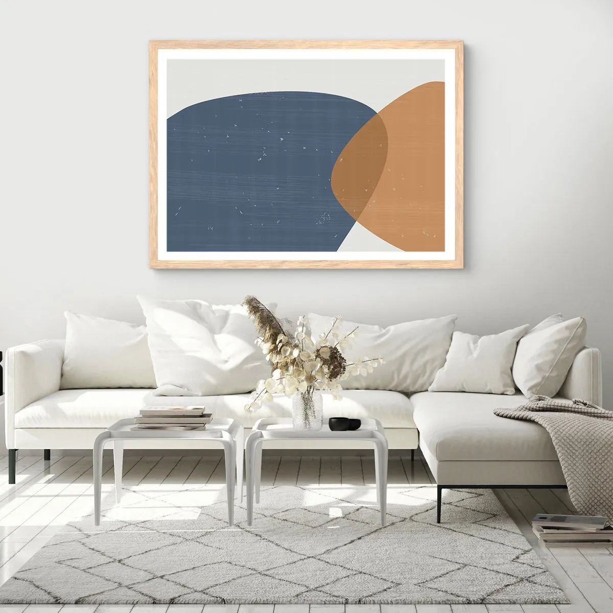 Plagát v ráme zo svetlého duba - Ovály a vplyvy - 70x50 cm