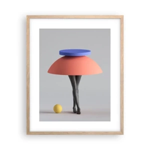 Plagát v ráme zo svetlého duba - Surrealistická kompozícia - 40x50 cm