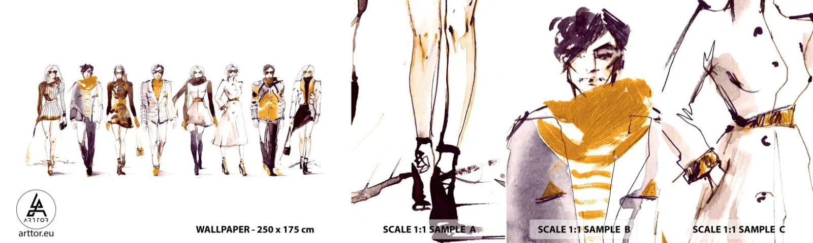 Vzorka Fototapeta Standard Eco - Nevynútená a voľná elegancia - Žena, Model, Móda - 100x30 cm