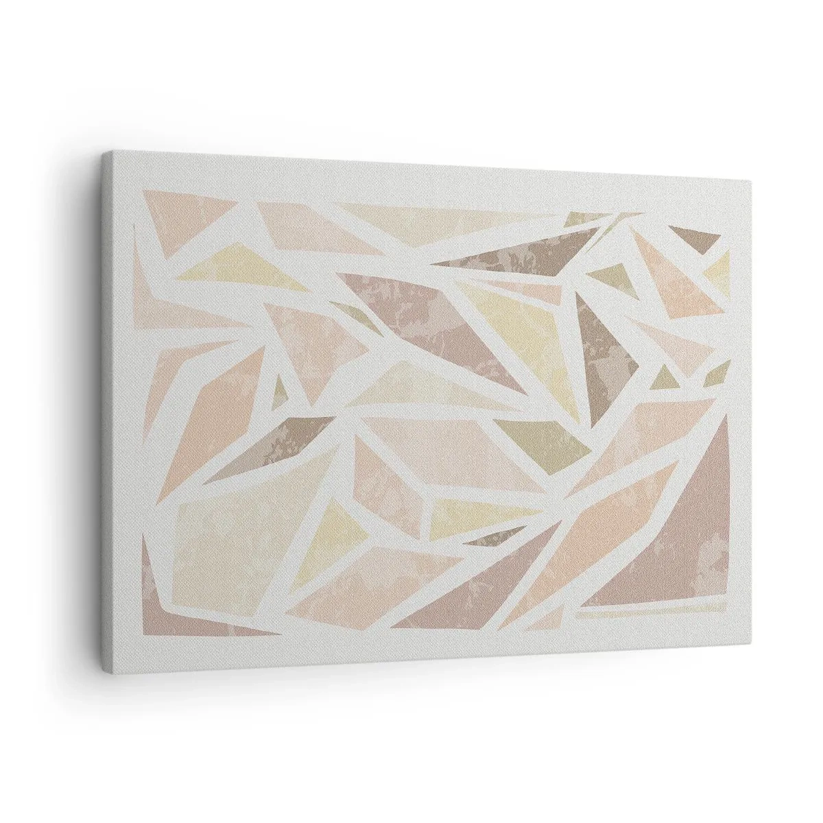 Obraz na plátne - Abstraktné geometrické tvary v pastelových farbách - 70x50cm - Kompozícia: vitráž - Moderná nástenná dekorácia do obývacej izby a spálne ARTTOR