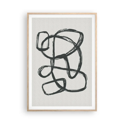 Plagát v ráme zo svetlého duba - Abstrakcie v slučke - 70x100 cm