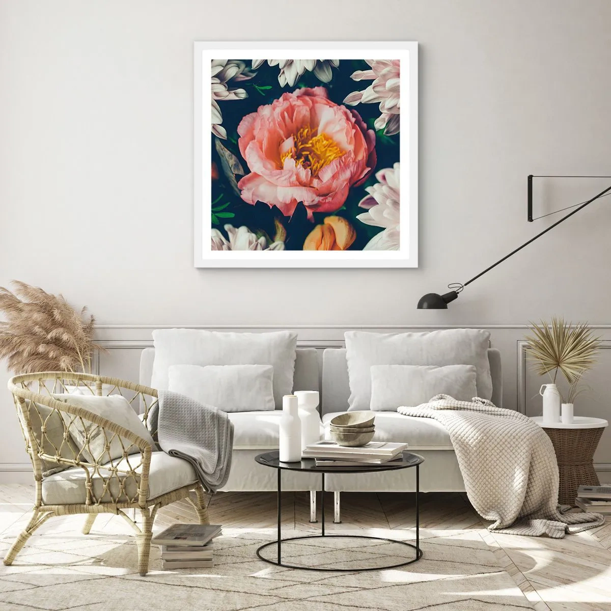 Plagát v bielom ráme - S barokovým prepychom - 60x60 cm