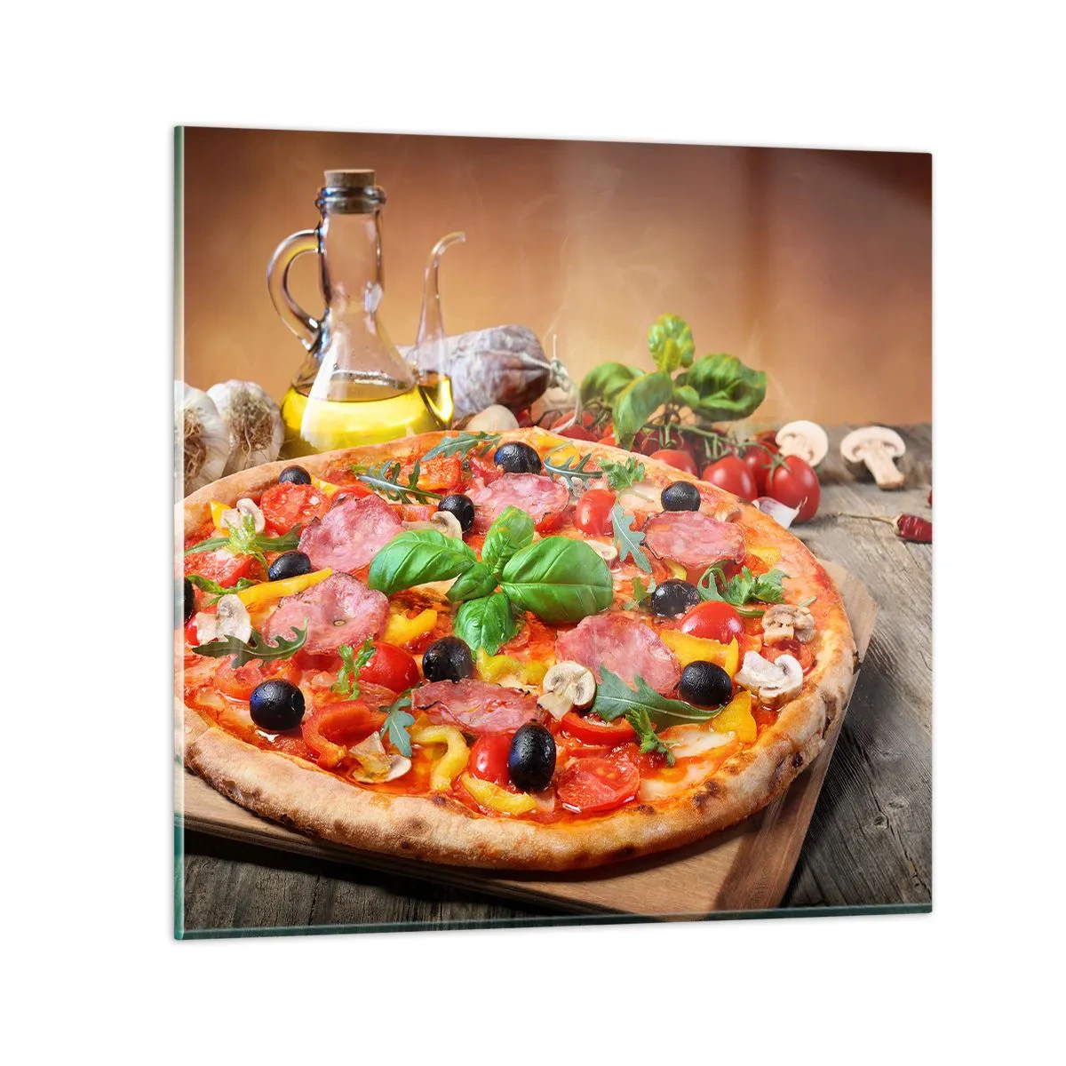 Obraz na skle - So skutočne talianskou chuťou - 50x50 cm