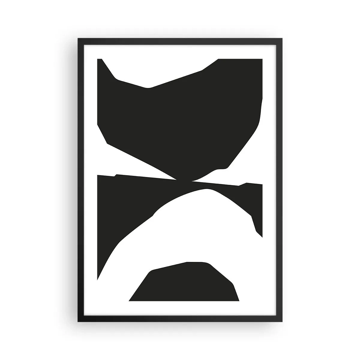 Plagát v čiernom ráme - Abstraktná čiernobiela kompozícia - 50x70cm - Positive-negative - Moderná nástenná dekorácia do obývacej izby a spálne ARTTOR