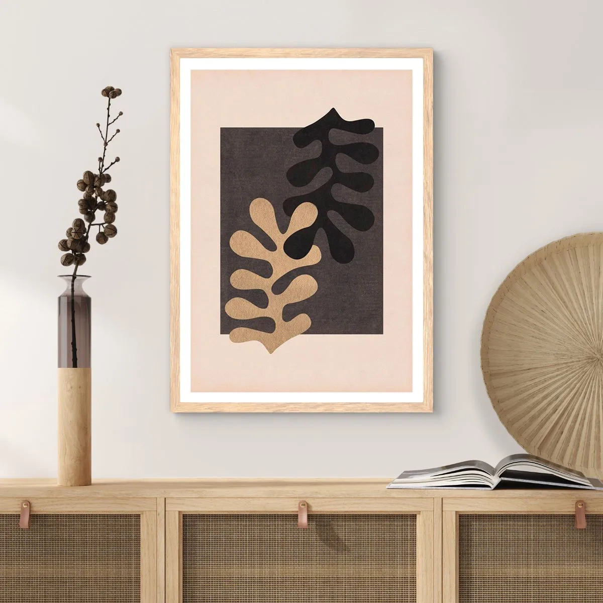 Plagát v ráme zo svetlého duba - Neprítomnosť a doplnenie - 61x91 cm