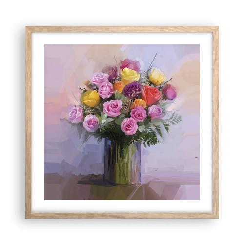 Plagát v ráme zo svetlého duba - Zachytená krása - 50x50 cm