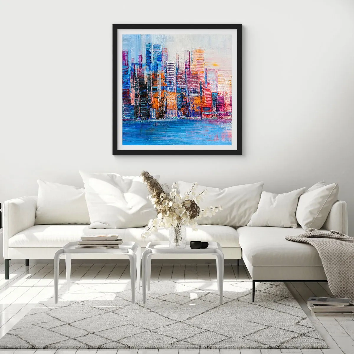 Plagát v čiernom ráme - Radostná metropola - 60x60 cm