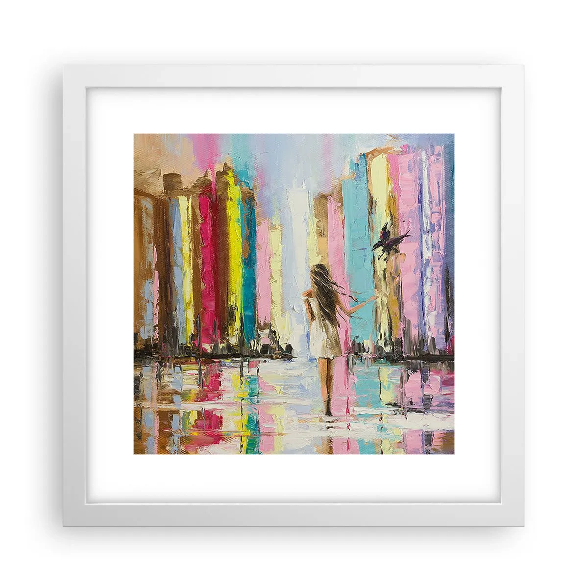 Plagát v bielom ráme - Poď so mnou - 30x30 cm