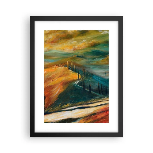 Plagát v čiernom ráme - Toskánska krajina - 30x40 cm