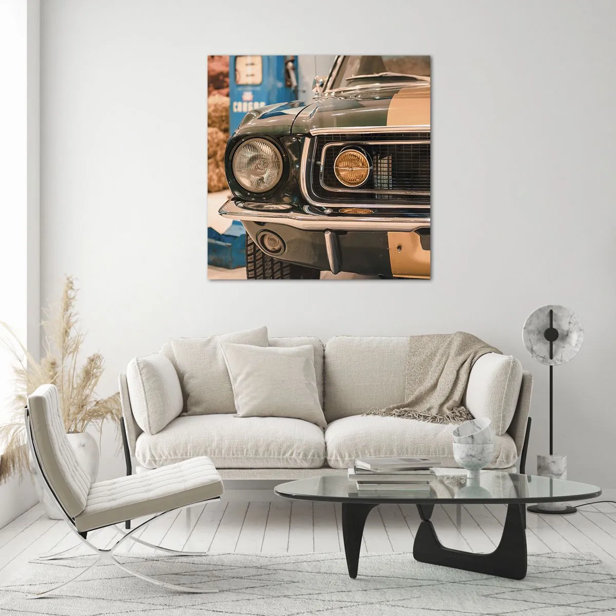 Obraz na skle - Stretnutie s legendou - 40x40 cm