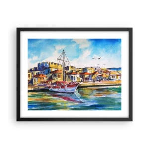 Plagát v čiernom ráme - Dúhové popoludnie - 50x40 cm