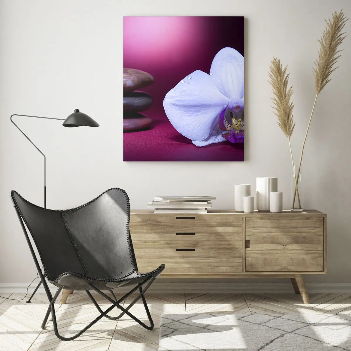 Obraz na skle - Štúdia sviežosti vo fialovej - 50x70 cm