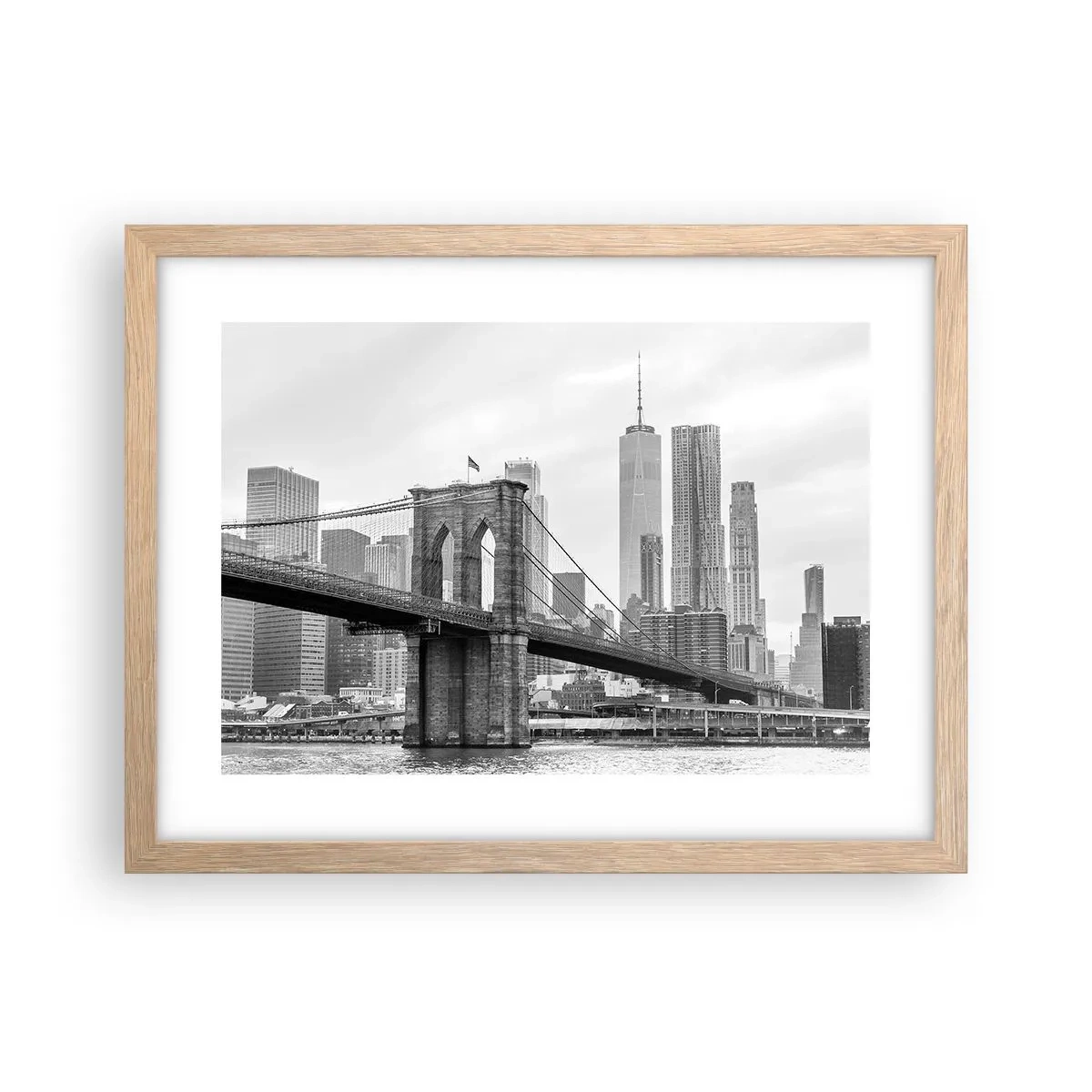 Plagát v ráme zo svetlého duba - Newyorské zázraky - 40x30 cm