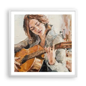 Plagát v bielom ráme - Koncert pre gitaru a dievčenské srdce - 60x60 cm