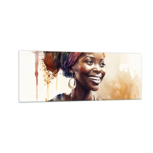 Obraz na skle - Africká kráľovná - 140x50 cm