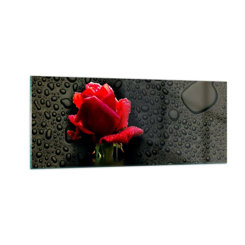 Obraz na skle - Červené a čierne - 100x40 cm