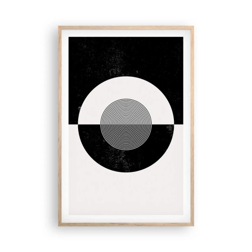 Plagát v ráme zo svetlého duba - Harmónia v čiernej a bielej - 61x91 cm