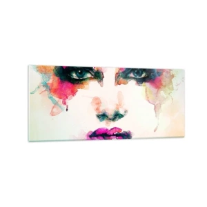 Obraz na skle - Portrét maľovaný dúhou - 120x50 cm
