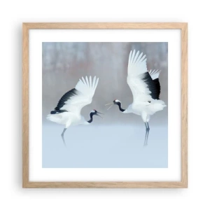 Plagát v ráme zo svetlého duba - Tanec v hmle - 40x40 cm