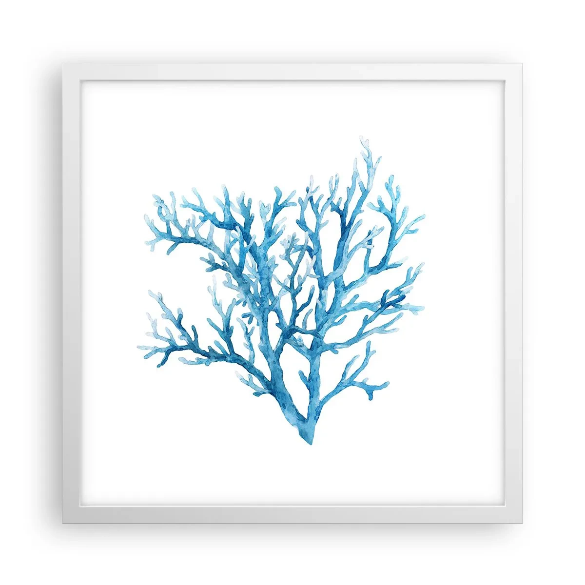 Plagát v bielom ráme - Morský filigrán - 40x40 cm