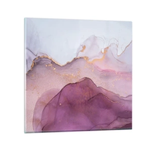 Obraz na skle - Fialové a ľalové vlny - 70x70 cm