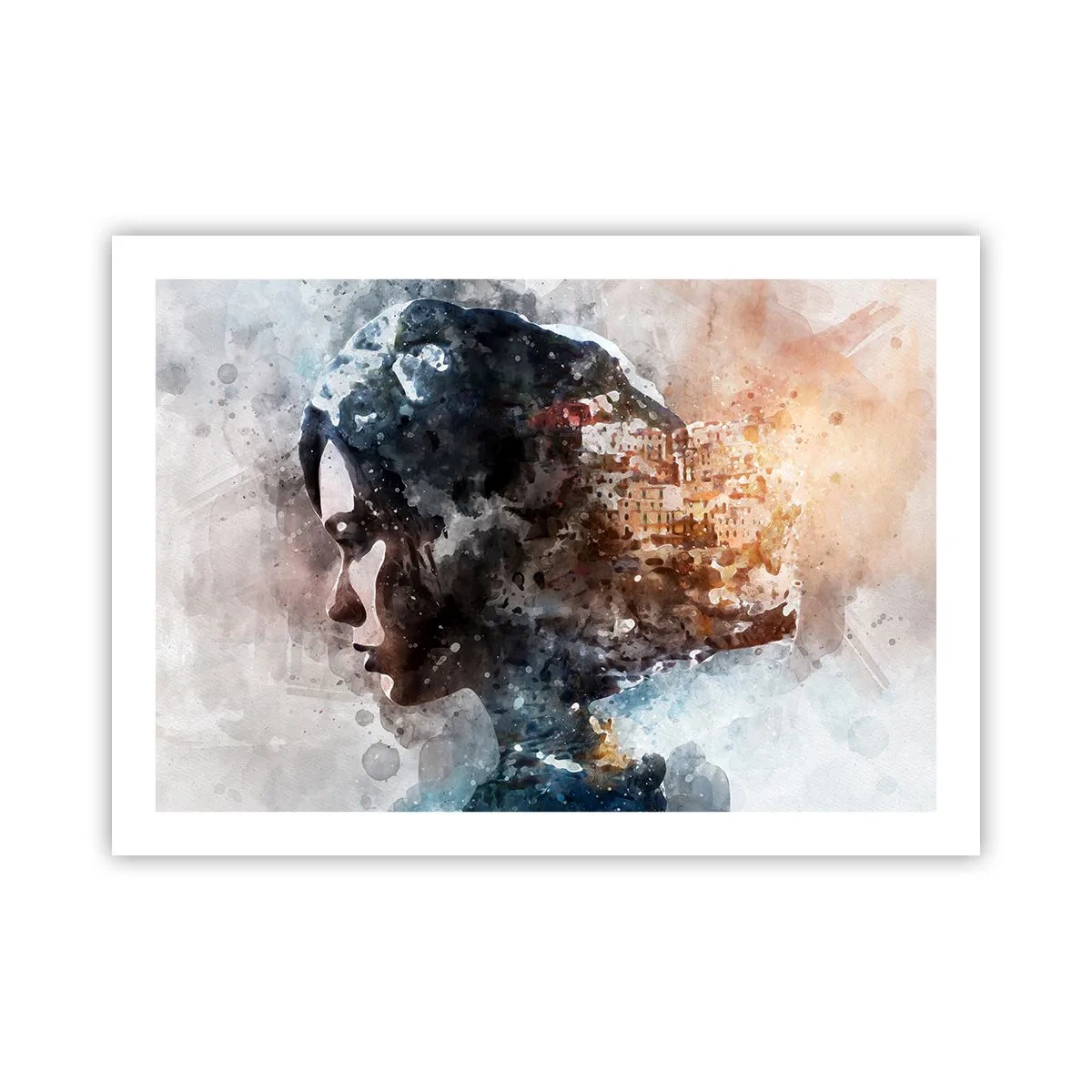 Plagát - Príbeh o dievčati s mestom v pozadí - 70x50 cm
