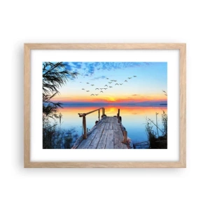 Plagát v ráme zo svetlého duba - Je čas isť späť… - 40x30 cm