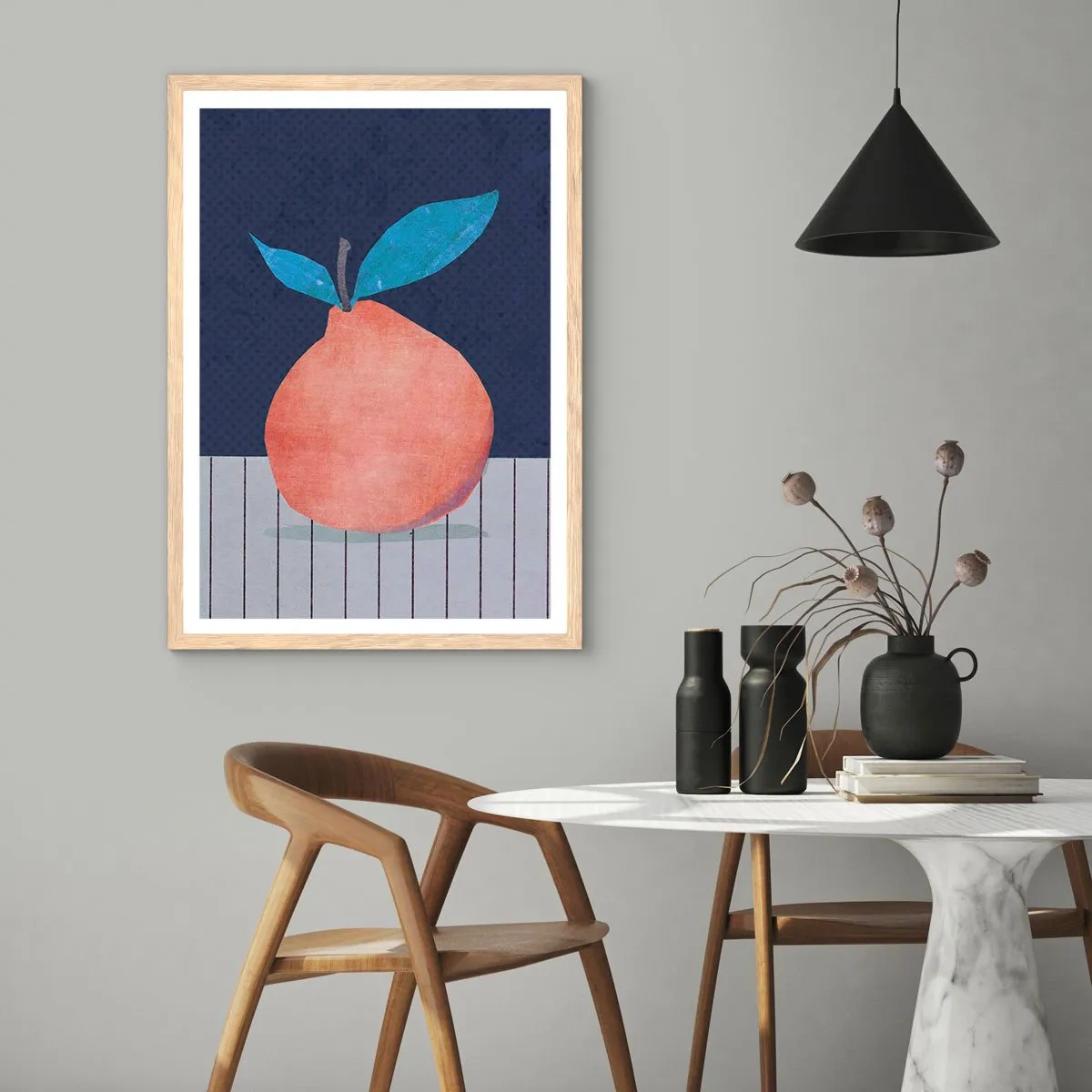 Plagát v ráme zo svetlého duba - Konvexita a rovina - 40x50 cm