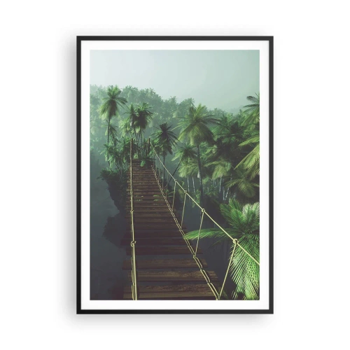 Plagát v čiernom ráme - Pri vodopáde zelene - 70x100 cm