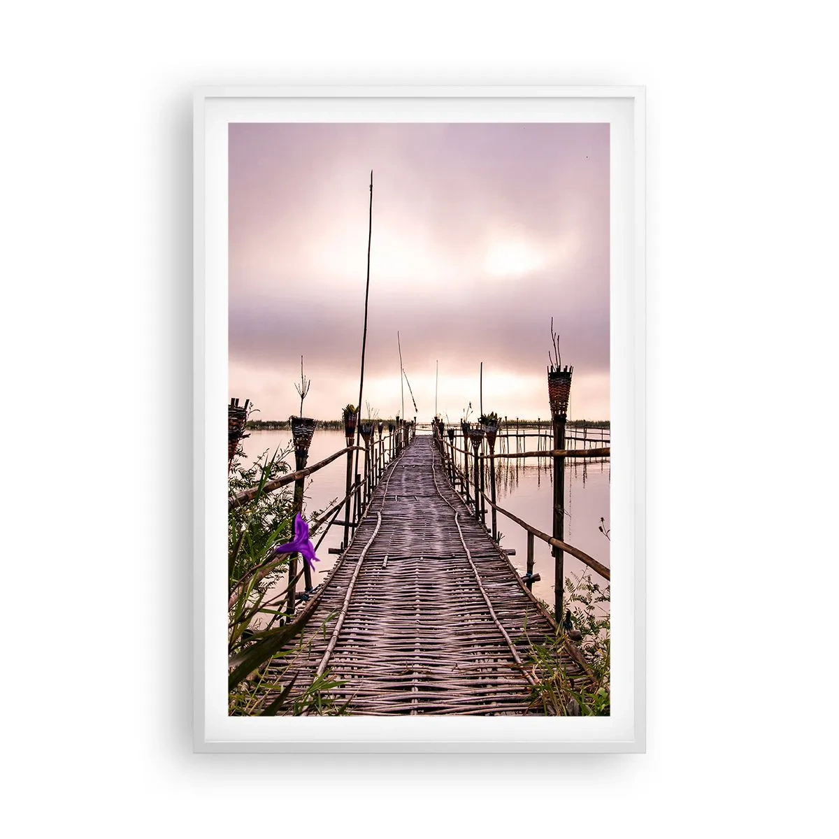 Plagát v bielom ráme - Pokoj a pohoda Ázie - 61x91 cm