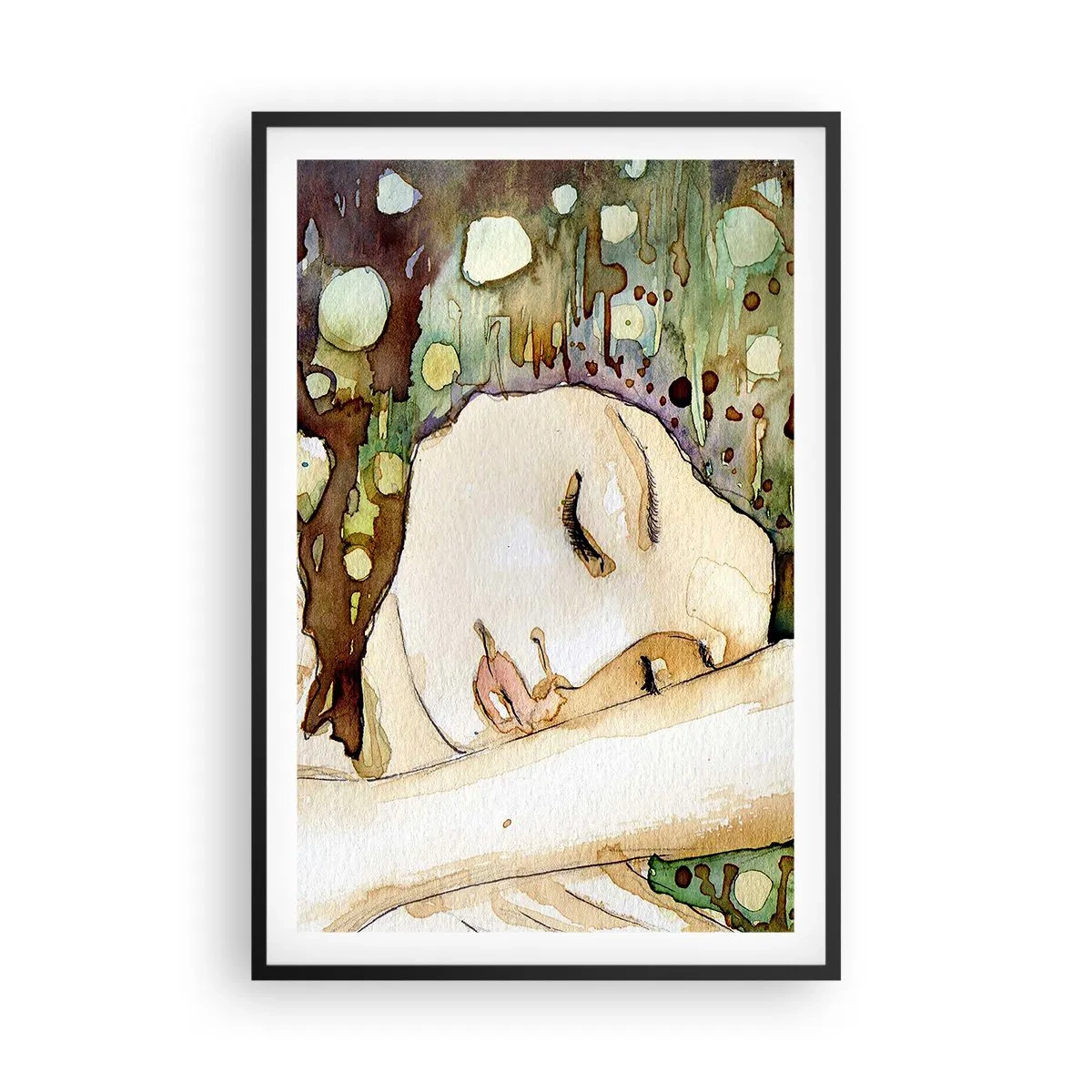 Plagát v čiernom ráme - Smaragdovo-fialový sen - 61x91 cm